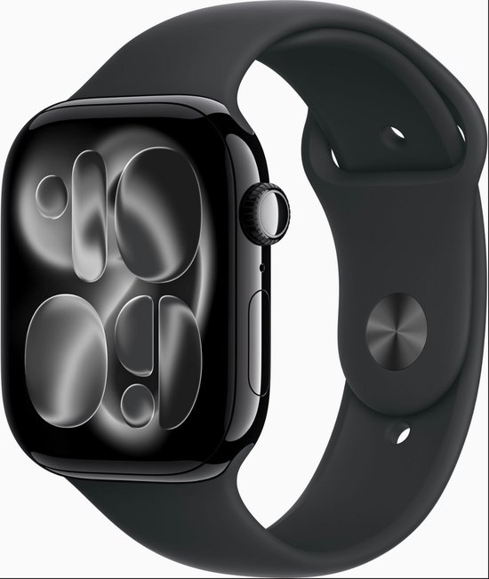 Apple Watch 11 - Wifi + 5G - 42mm - Jet Black Aluminium Case with Black Sport Band - M/L