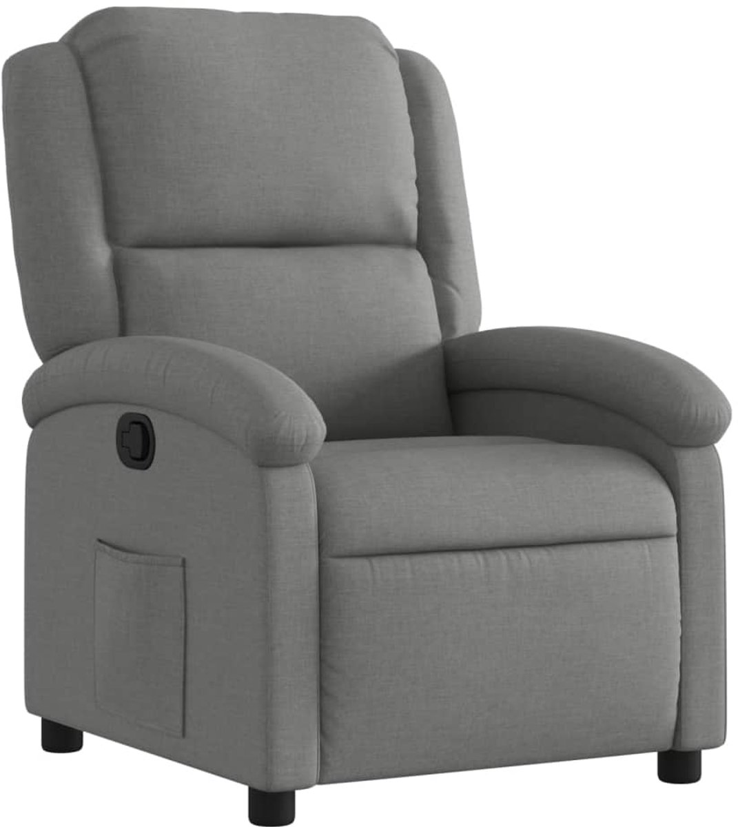 vidaXL Relaxfauteuil - donkergrijze - stof Donkergrijs