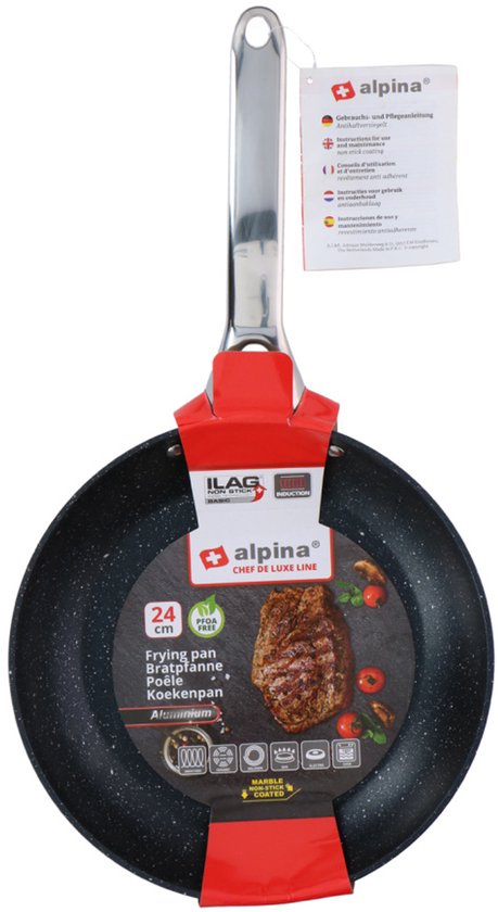 alpina. Braadpan 24 cm - alle warmtebronnen, ook inductie