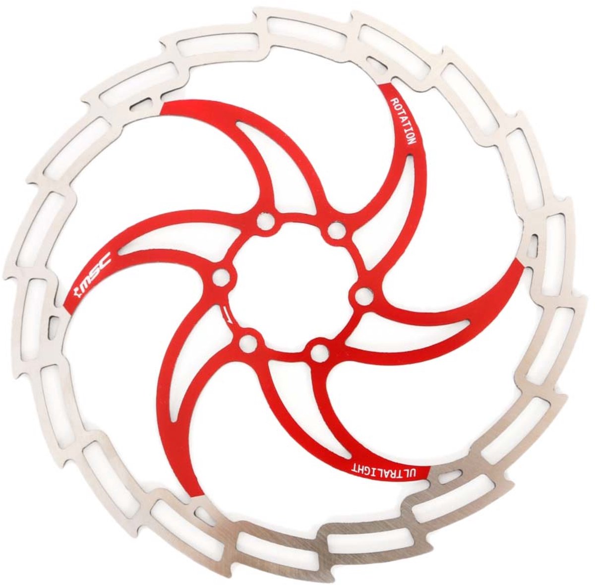 Msc Ult Rotor Steel Remschijf 180x1.8 Mm Rood,Zilver 180 x 18 mm