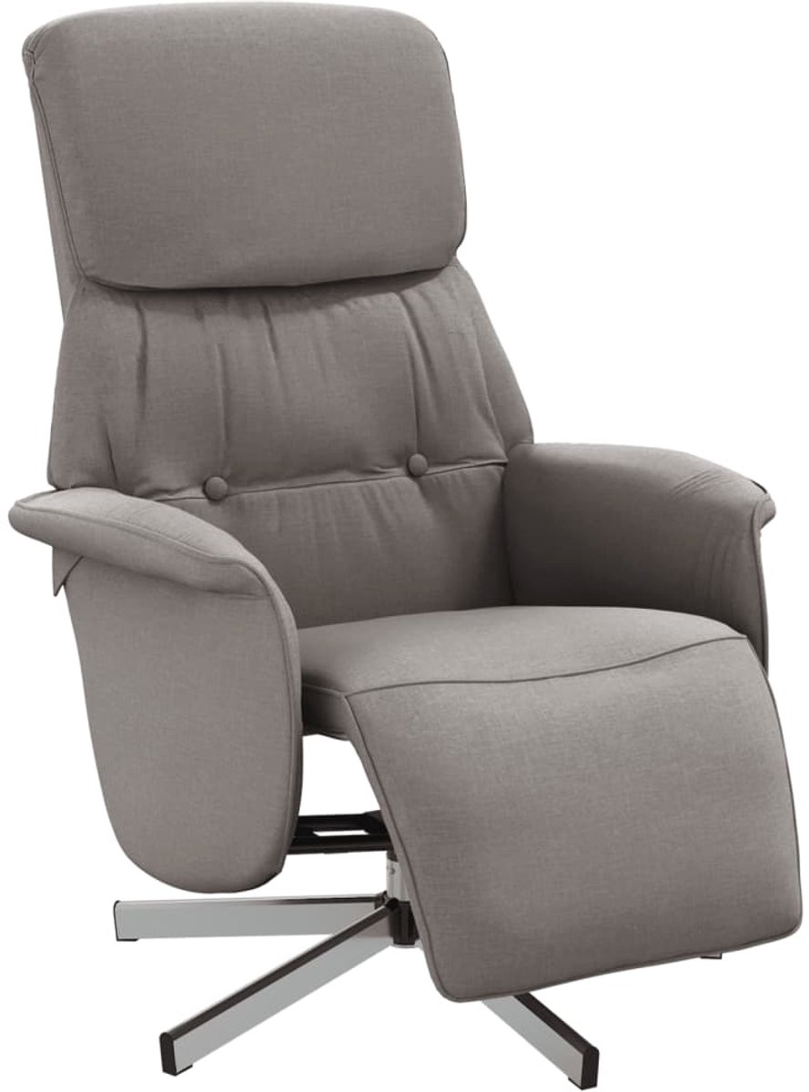 vidaXL Fauteuil - verstelbaar - met - voetensteun - stof - taupe