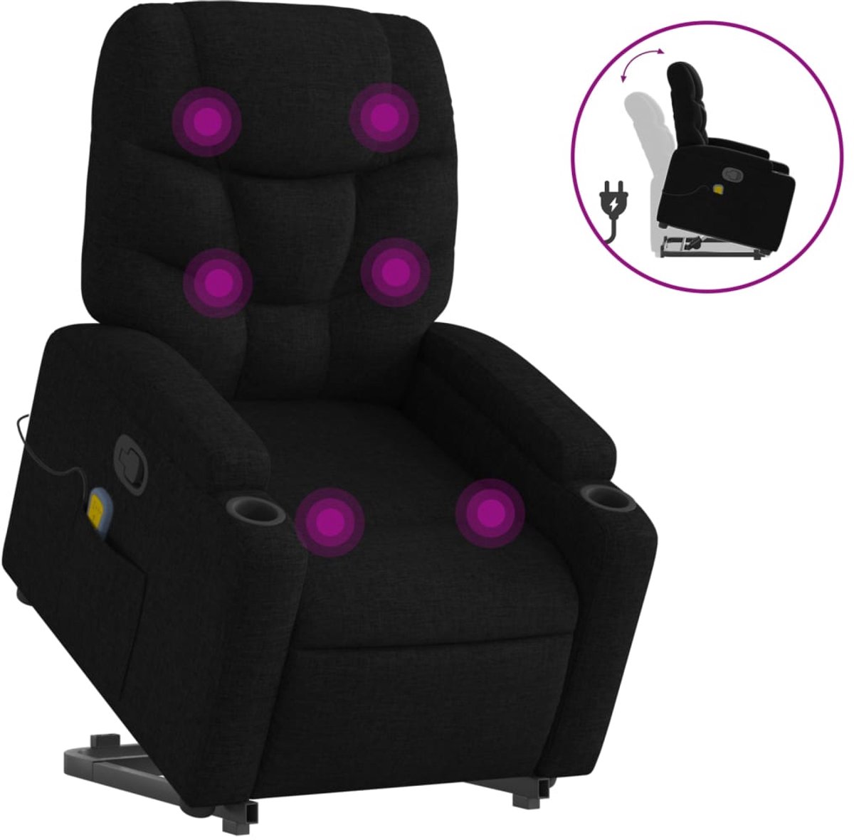 vidaXL Sta-op-massagestoel Verstelbaar Zwart