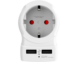 SKROSS - Reisadapter - Europa naar Amerika (USA) + 2xUSB 2400 mA