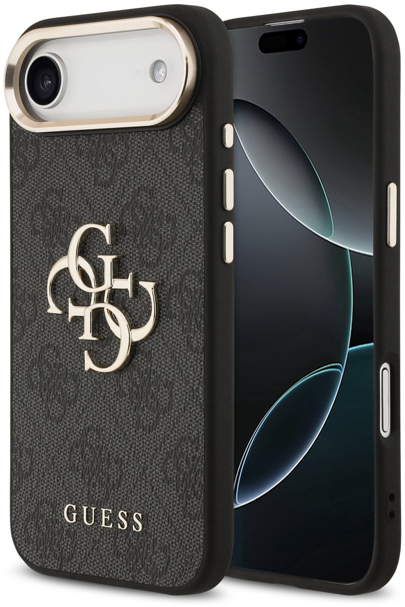 Guess Back Cover - iPhone 17 Air - Zwart - Big Metal Logo - Luxe Design