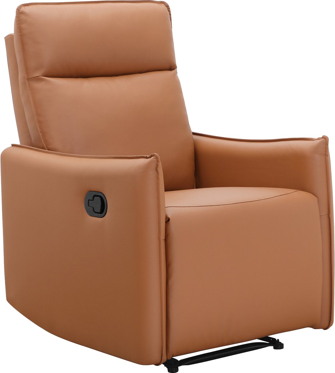 Notio Living Lugo - Relaxfauteuil met handmatige functie in PU cognac kleur (102 x 71 x 86 cm) Bruin