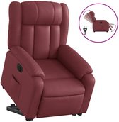 Fauteuil électrique debout, cuir artificiel, couleur rouge vin