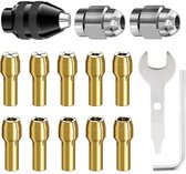 15-delig set spantangen voor Dremel accessoires, zuiver koper mini boorhouder voor Dremel gereedschap, spantangen voor Dremel multifunctioneel gereedschap voor elektrische schuurmachines (15
