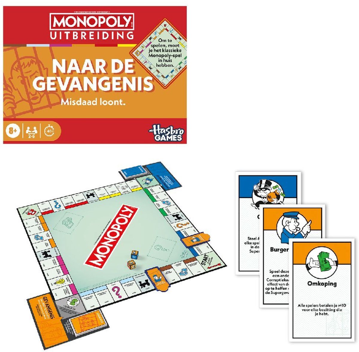 Monopoly Naar de gevangenis - Uitbreiding voor Monopoly - Gezelschapsspel — afbeelding 10