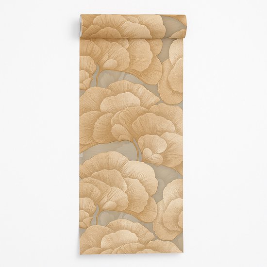 Papier peint non tissé Dutch Wallcoverings - Renaissance - Vert fleur/ Or - RE521014