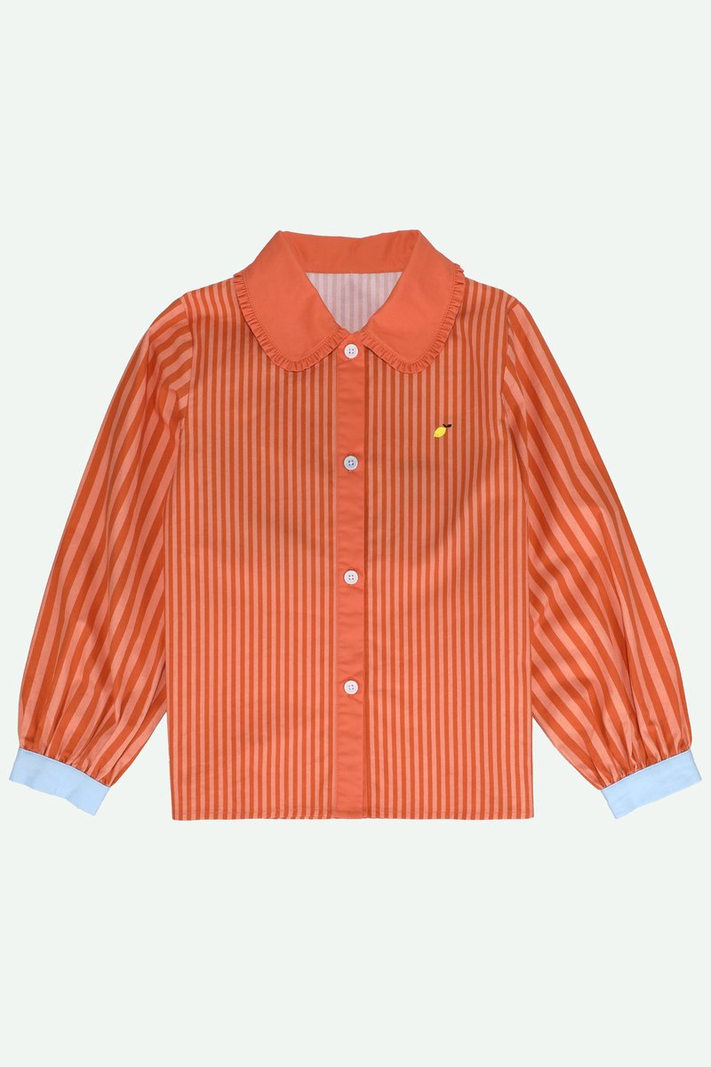 Sticky Lemon - blouse - strepen - koraalroze + schipbreuk roest