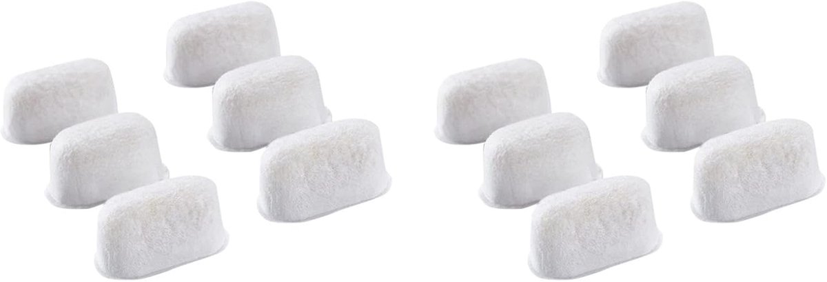 12-pack actieve koolfilters, koolstoffilters, waterfilters, filters voor koffiezetapparaten, koffiezetapparaten, vervangende waterfilters, koffiezetapparatenfilters, non-woven actieve koolfilters, set (wit)