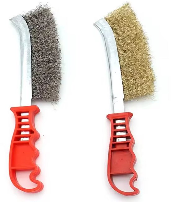 Foto: Staalborstel onkruid onkruidborstel 2 stuks voegenkrabber onkruidkrabber