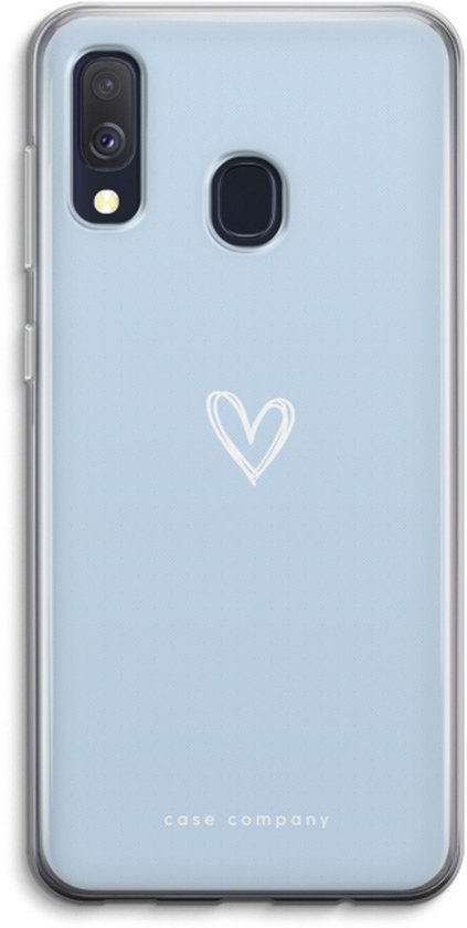 Case Company® - Coque Samsung Galaxy A40 - Klein Coeur Blauw - Coque Souple pour Téléphone - Protection Tous Côtés et Bord d'Écran