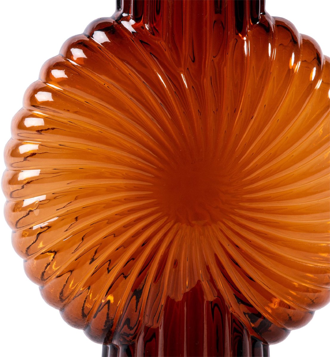 PTMD COLLECTION PTMD Zugar Ronde Vaas - 18,5 x 8,5 x 25 cm - Glas - Bruin