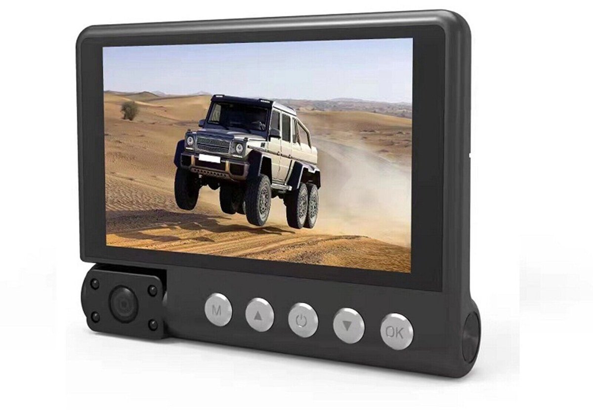 4-inch 1080P touchscreen auto DVR-rijrecorder met dubbele lens voor het opnemen van autoritten