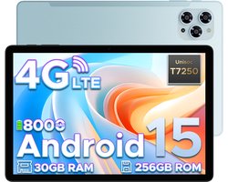 Doogee Tab G6-Android 15 Tablet-11 inth +90Hz - 4G LTE -6GB RAM+256 GB ROM (2TB TF) - Dubbele luidsprekers -8000 mAh- T7250 octa-core - 5G WiFi - BT5.0- Blauw