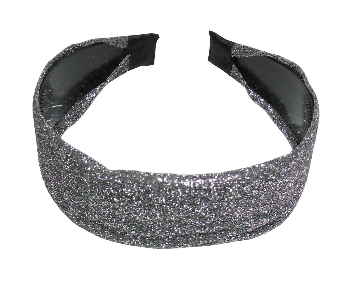 Diadeem breed zilver glitter