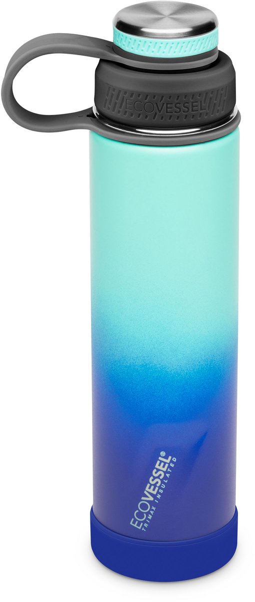 EcoVessel - The Boulder 24oz / 709ml - TriMax Geïsoleerde RVS Fles met Schroefdop & Uitneembare Zeef - Galactic Ocean