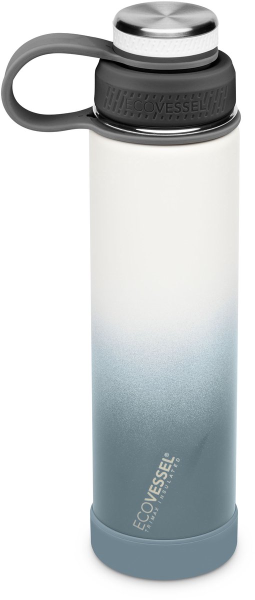 EcoVessel - The Boulder 24oz / 709ml - TriMax Geïsoleerde RVS Fles met Schroefdop & Uitneembare Zeef - Winter Storm