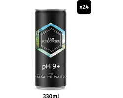 Alkaline Water pH 9+ - 330ml 24-pack I am Superwater blik - Alkalisch bronwater (24 blikjes) - hoge ph waarde - kangen water - basisch water - ontzurend water - ph 9 plus - basisch dieet