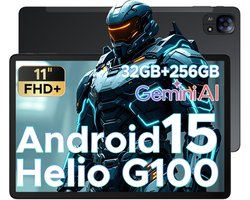 Doogee Tab E3 -Tablet-Android 15- 11 inch 90Hz FHD+ - 4G LTE-Gemini AI-32GB ROM+256GB ROM（2TB TF）-Helio G100-8800mAh/18W-Dubbele luidsprekers-Face ID-5G Wi-Fi-A GPS-GPS-Zwart