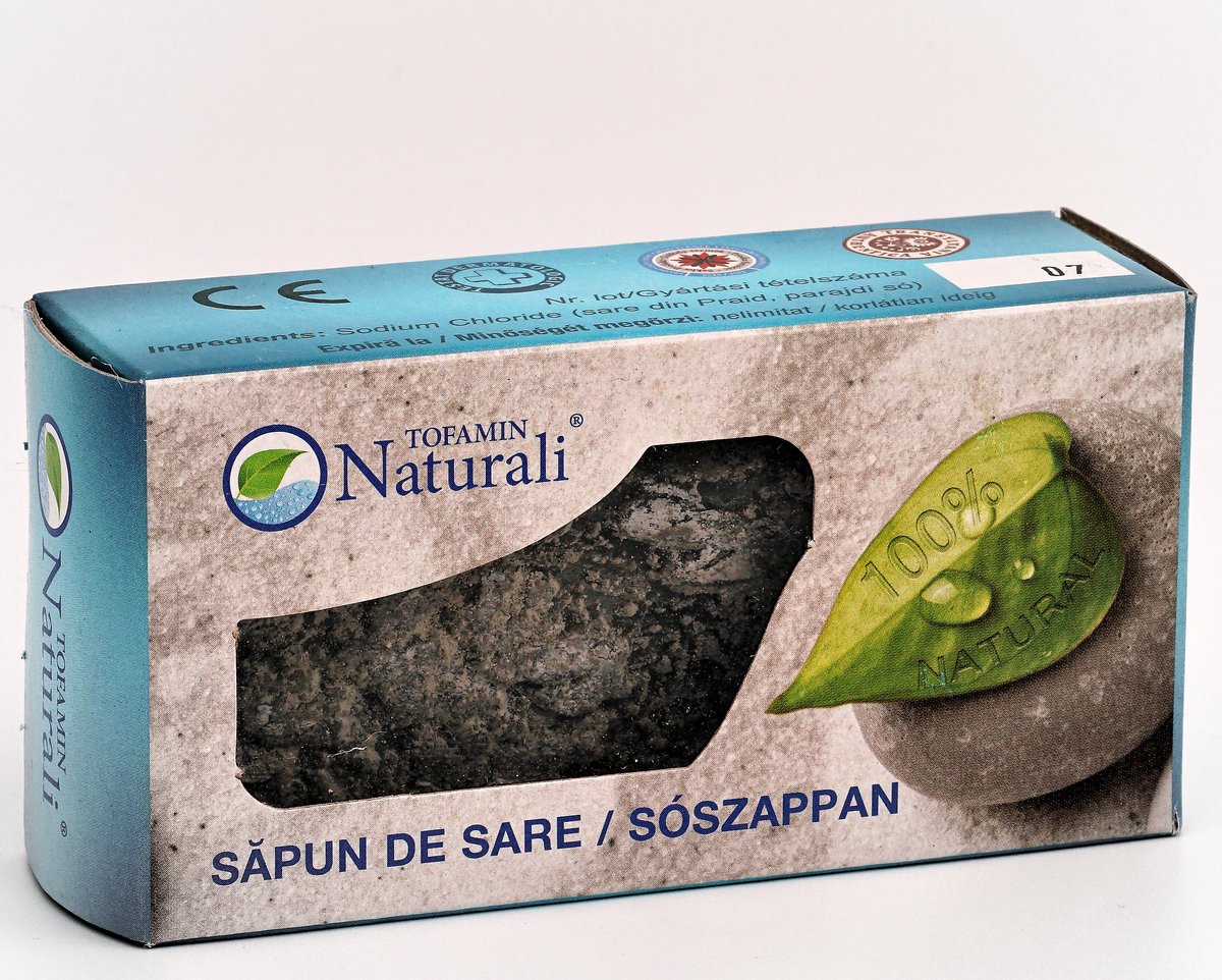 Naturali Transsylvanische zoutkristal zeep & massagesteen rechthoek