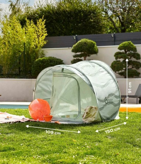 Babymoov Safe & Protect Standtent - Green Lagoon - Verstelbare luifel - pop-up systeem - Voorzien van muskietennet van Merkloos — afbeelding 5