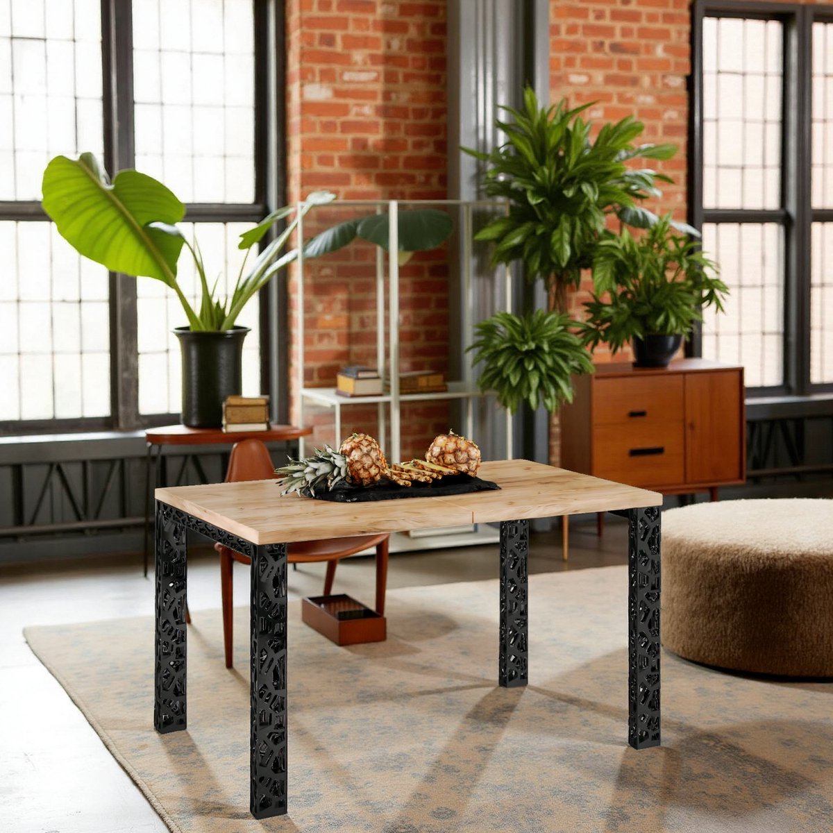 Uitschuifbare Eettafel Prenova – Houten Eettafel met Verlengfunctie – Gouden Eiken Tafelblad – 12 Personen – 80/130 x 220/265 x 76 cm – Moderne Design Eettafel ganeey