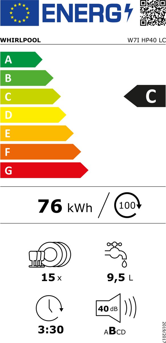 Whirlpool | W7IHP40LC | inbouw vaatwasser | Besteklade | Automatische deuropening - Zeer stille machine met 40 dB(A)! — afbeelding 3