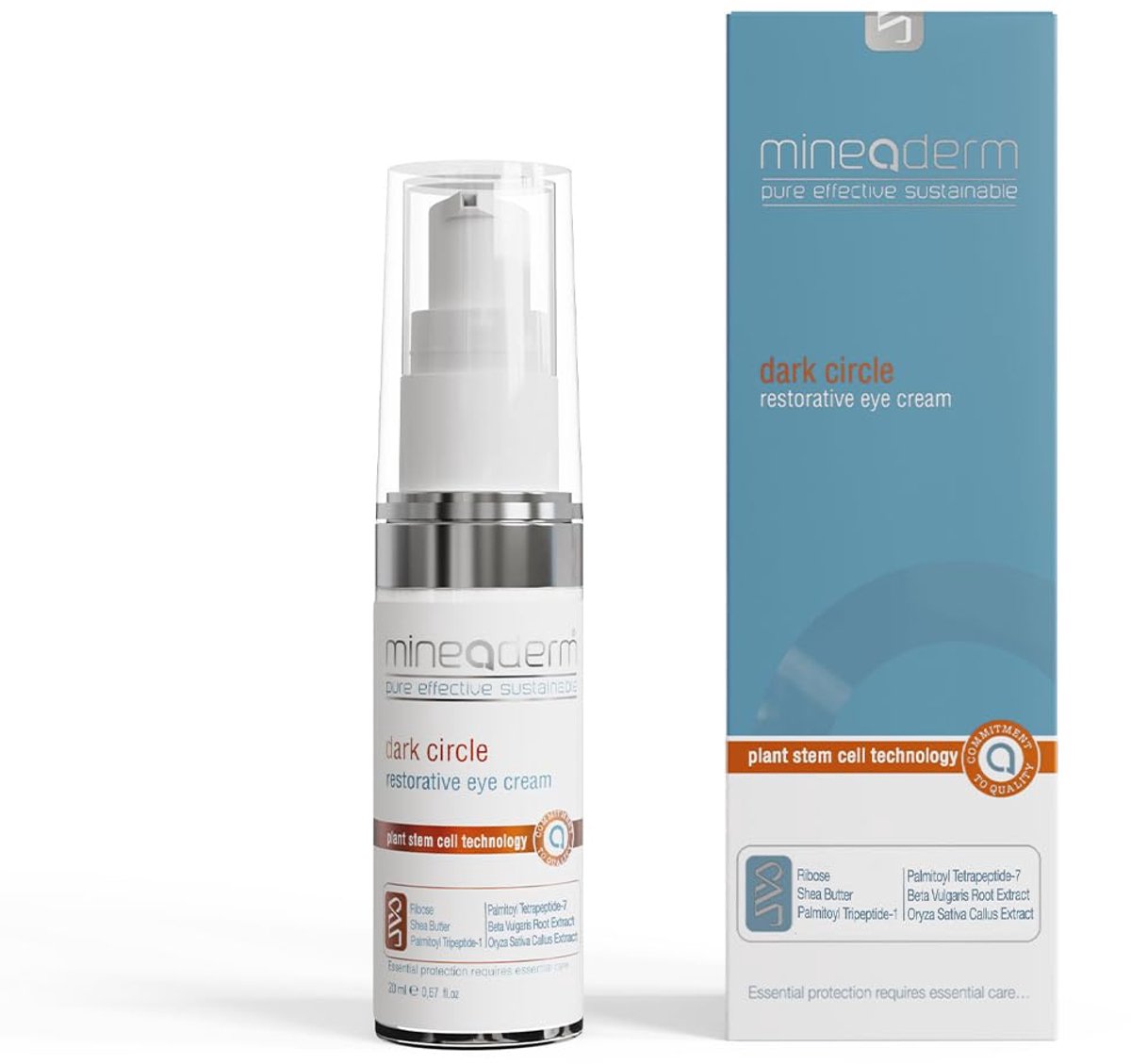 Mineaderm Dark Circle Restorative Eye Cream – Firming eye cream with peptides, stem cell technology & Haloxyl – Against dark circles & fine lines – 20 ml