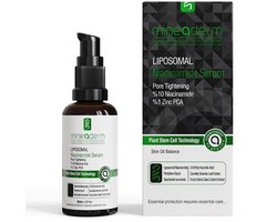 Mineaderm Liposomal Niacinamide Serum 10% with Zinc PCA 1%, Hyaluronic Acid & Vitamin C – Pore-refining serum against blackheads, acne scars & skin imperfections – Mattifying, moisturizing 30 ml