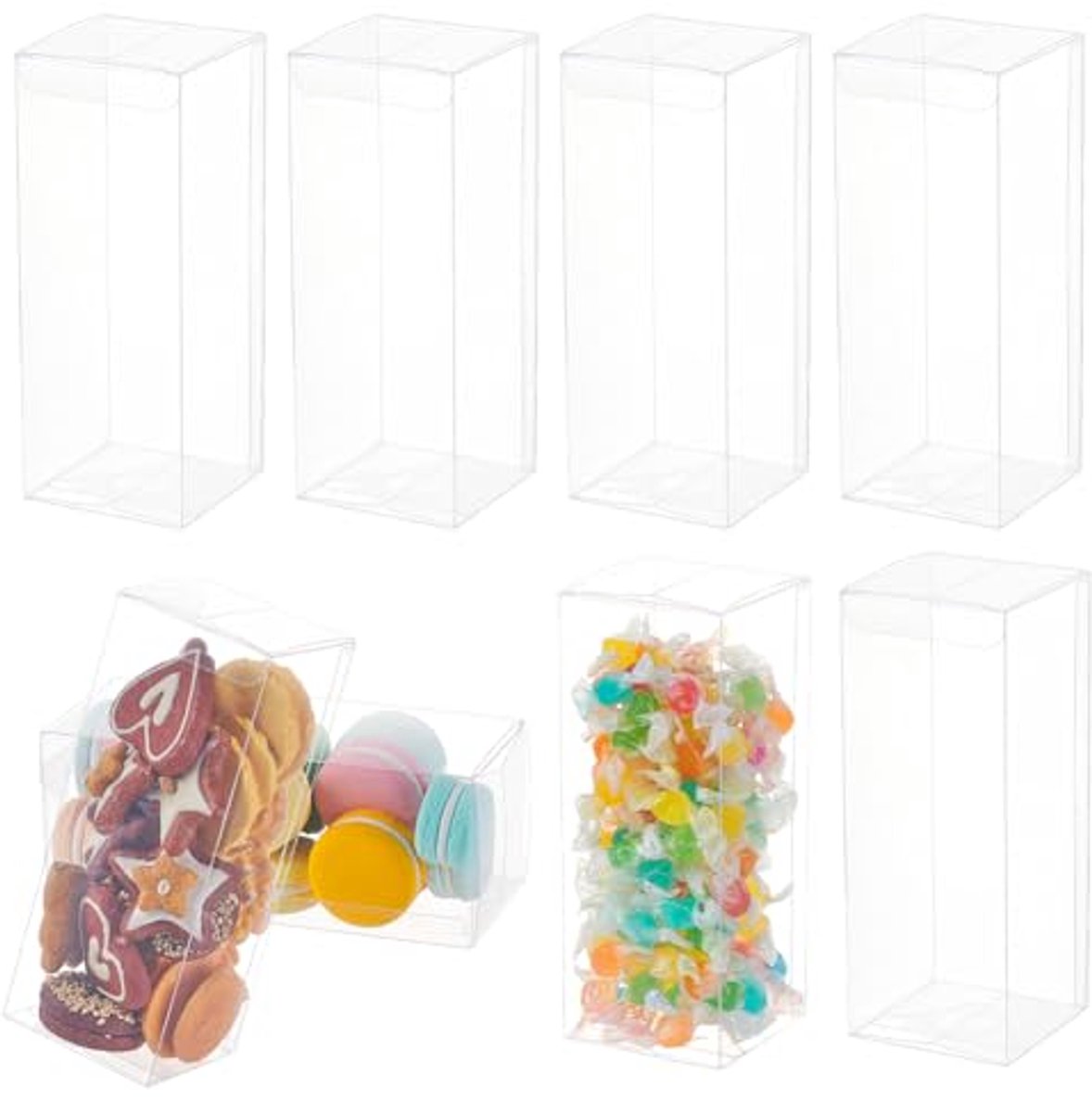 20 Stuks PVC-Kunststof Geschenkdozen - Transparant - 7 x 7 x 10 cm