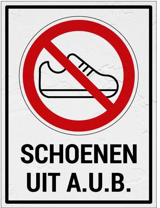 Panneau « Enlever Chaussures pour femmes » avec texte - Sign Again - 20 x 15 cm