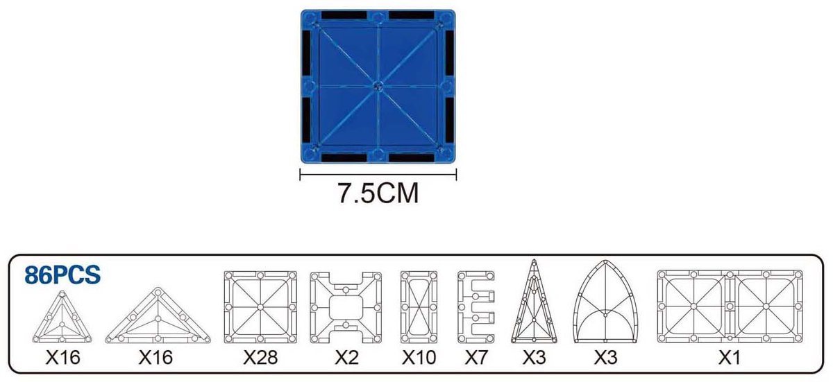 Bouwset Magneetpanelen - 86dlg.