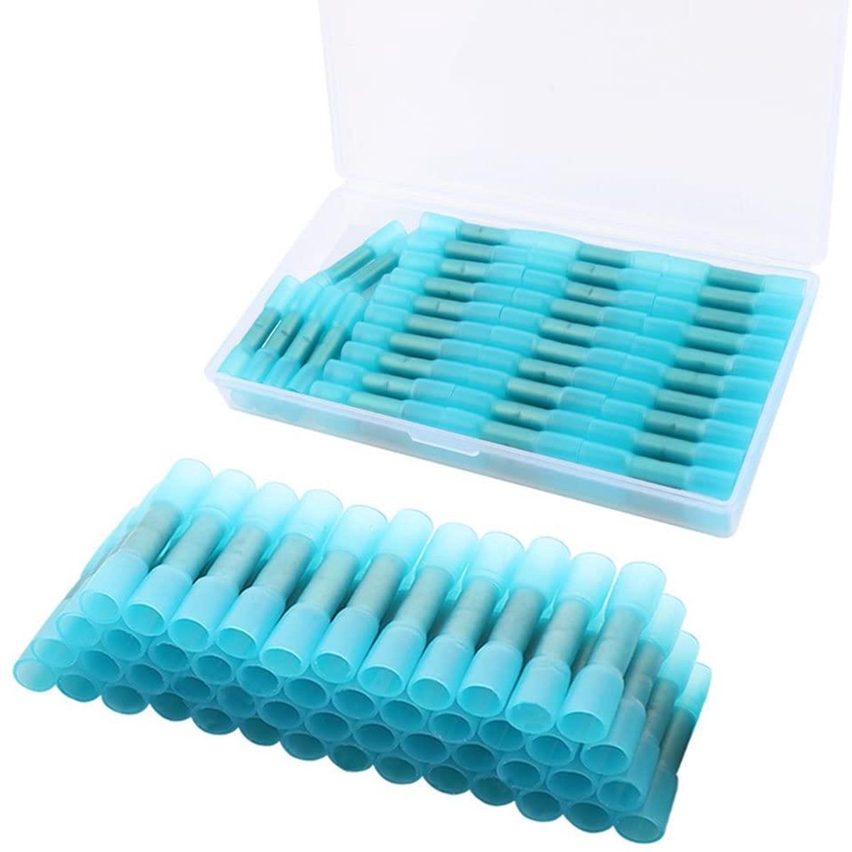 JHubers Goods - Krimpkous Stootverbinders Set, Elektrische Draad Connector voor Waterdichte Isolatie (16-14 AWG/Blauw), 60 Stuks