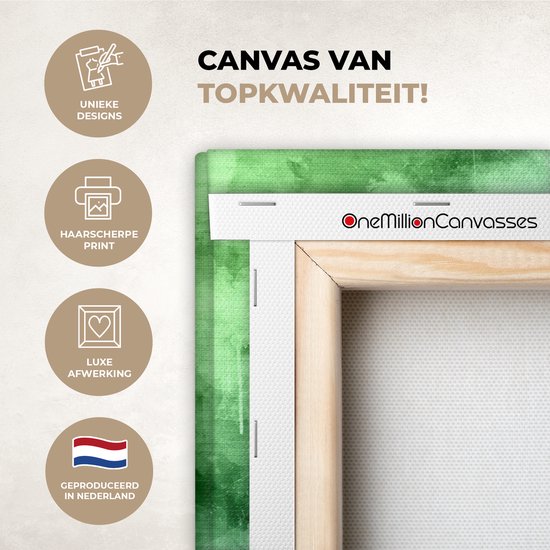 Wereldkaart avec peinture bleue qui passe au vert sur fond avec motif texturé 60x40 cm