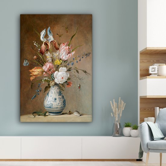 Peinture sur toile Fleur Nature Morte - Balthasar van der Ast - Oude Meesters - 80x120 cm - Décoration murale