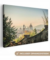 Canvas schilderij 120x80 cm - Wanddecoratie Italië - Stad - Florence - Muur - Muurdecoratie woonkamer - Slaapkamer decoratie - Kamer accessoires - Schilderijen op canvas