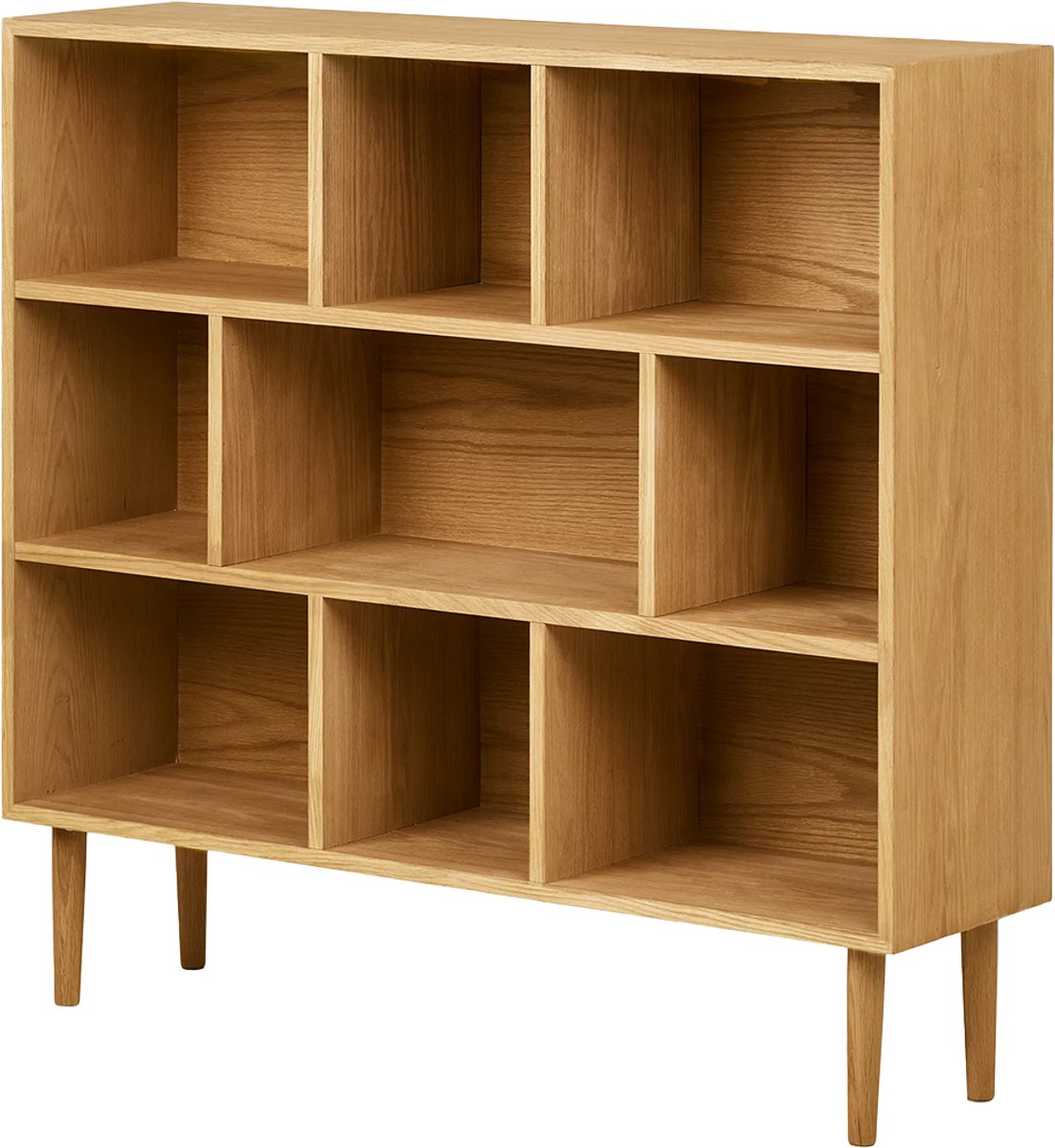 Artichok August Boekenkast Naturel - Eikenhout - 9 Vakken - Vakkenkast - Open Kast - Woonkamer - Opbergkast - Groot - 112 x 105 cm