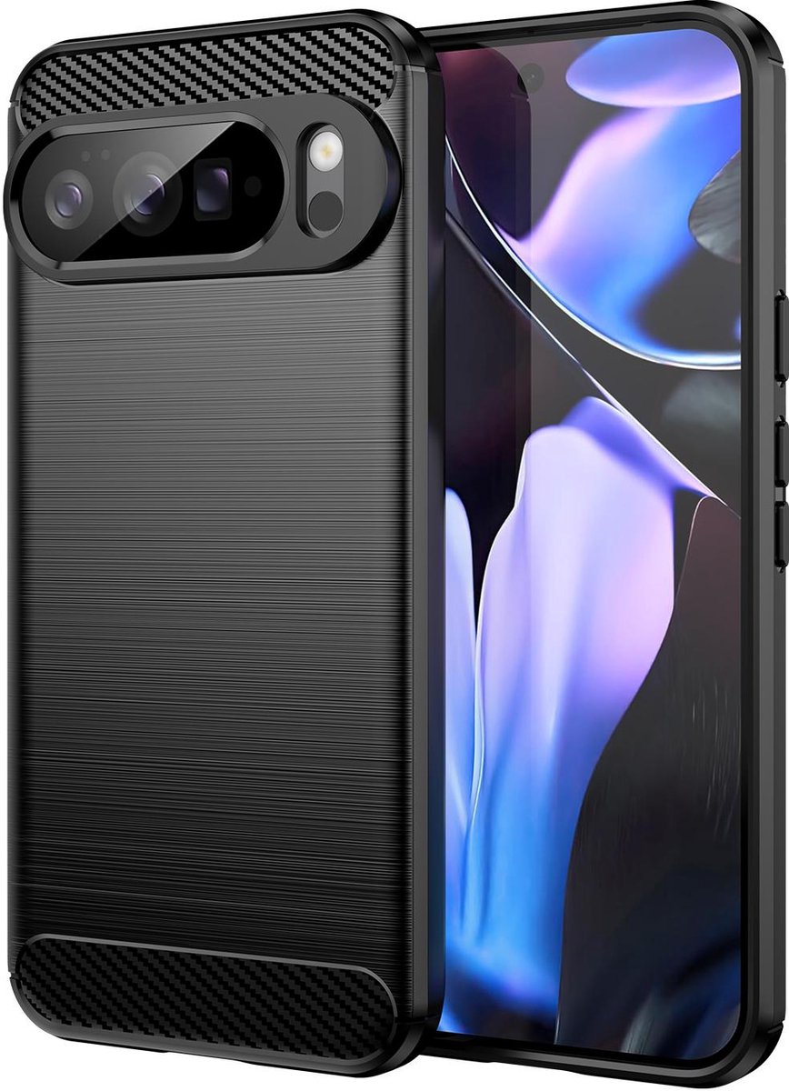 Hoesje geschikt voor Google Pixel 10 Pro XL - Phonesta Carbon Silicone Back Cover - Zwart