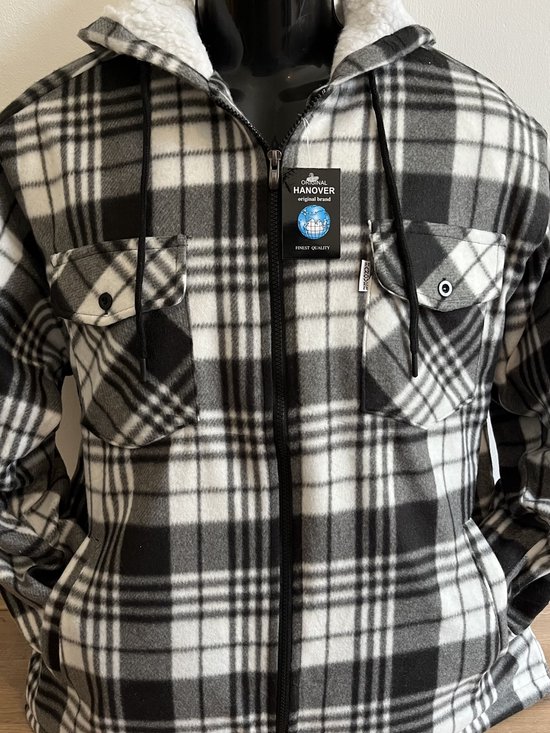 KTWOLEN Geruit herenvest, fleece gevoerd vest met lange mouwen, trui