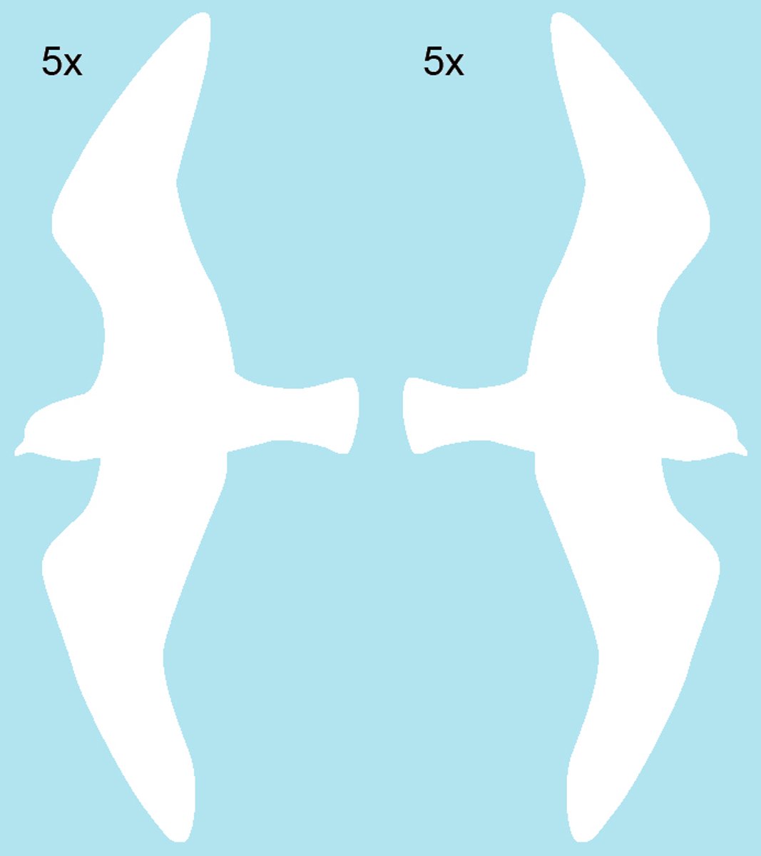 Raamstickers 'Vogel' - groot (27 cm) - 10 stuks - wit