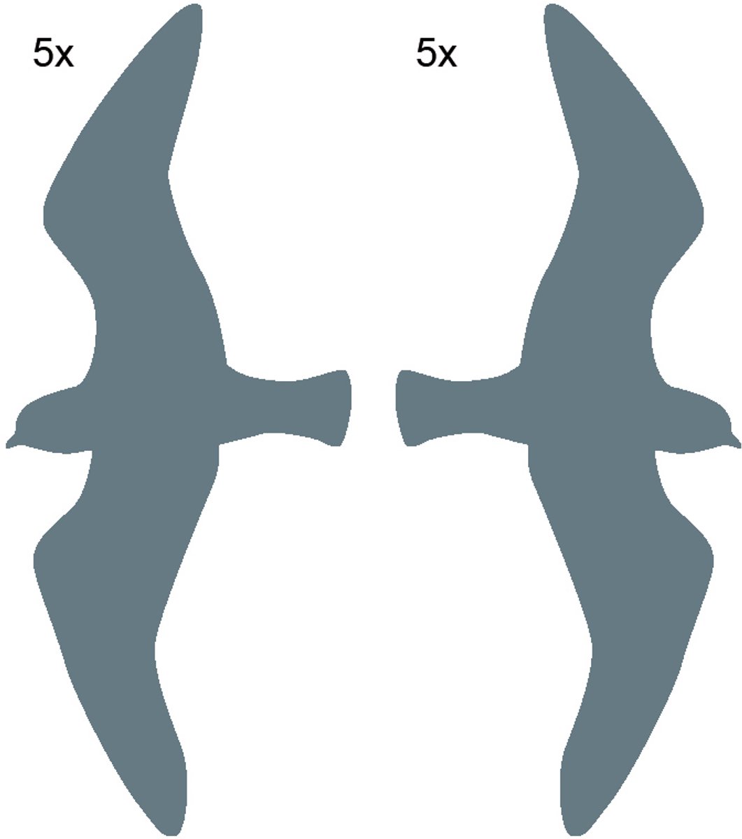 Raamstickers 'Vogel' - groot (27 cm) - 10 stuks - grijs