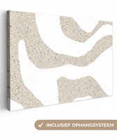 Tableau sur toile Abstrait - Terrazzo - Design - Beige - 90x60 cm - Décoration murale