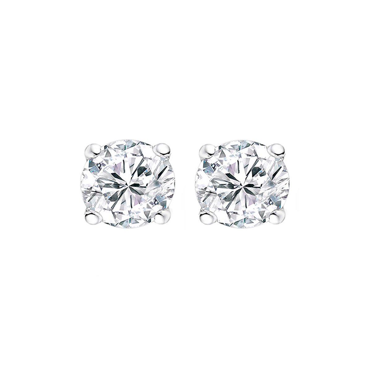 New Bling 9NB-0001 Zilveren oorstekers - zirkonia rond 6 mm - zilverkleurig