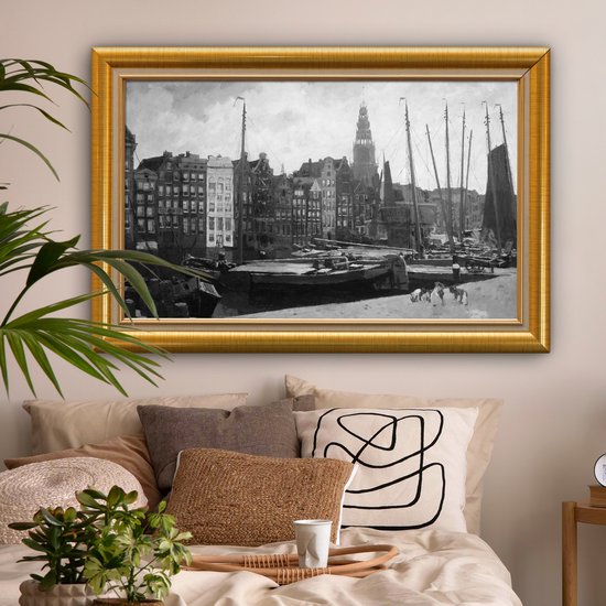 Oeuvre de Peinture sur Toile - Maîtres Anciens - Cadre - Or - 150x100 cm - Art Décoration murale