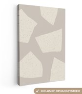 Toile Peinture Terrazzo - Abstrait - Pastel - Motifs - 60x90 cm - Décoration murale