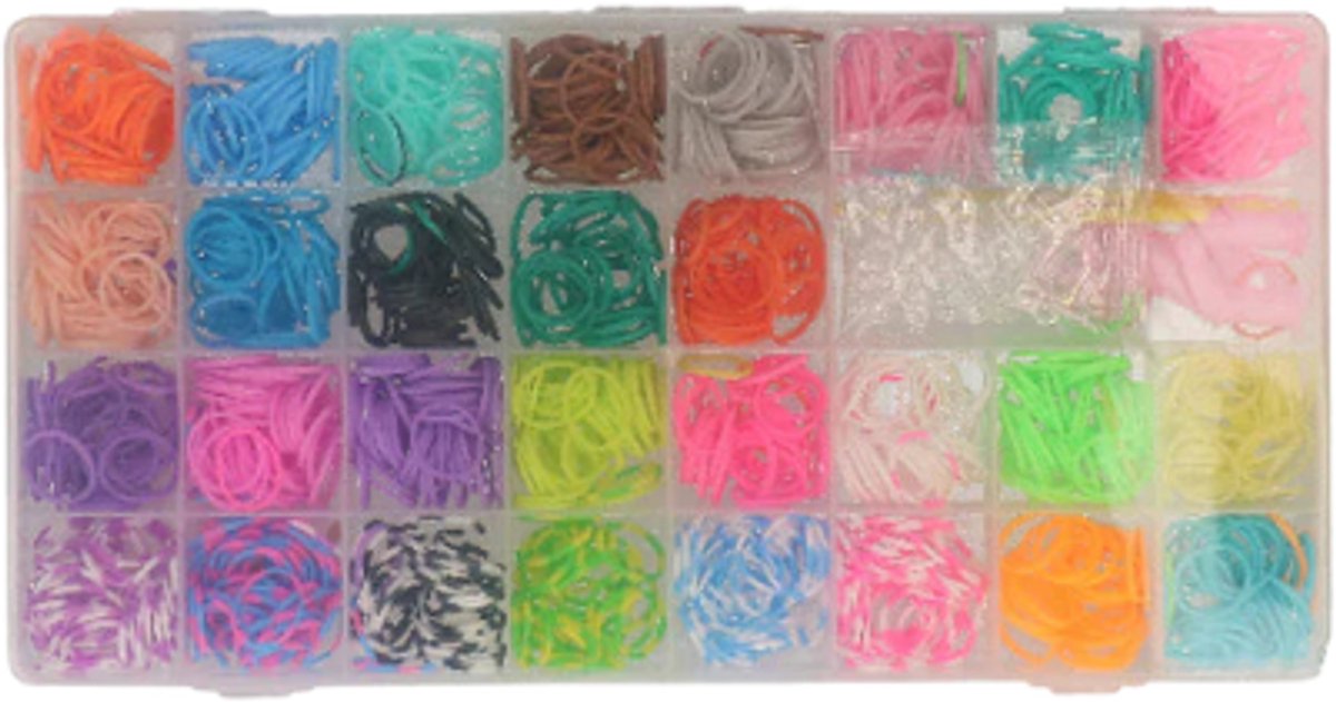 Loomelastiekjes doos 29 kleuren