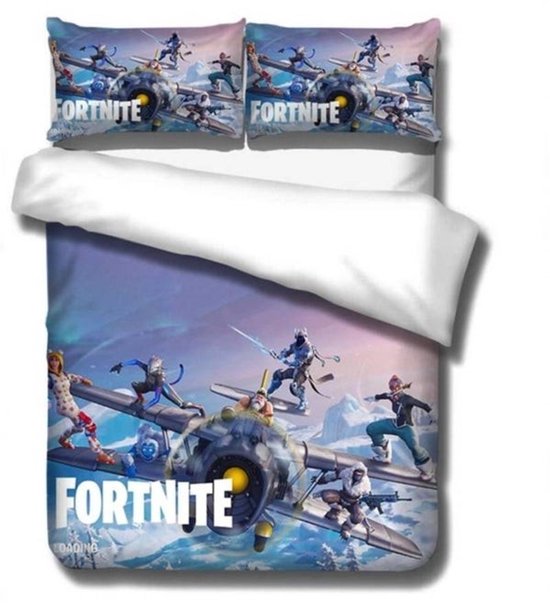 Gamekamer Dekbedovertrek in Fortnite stijl – Dekbedovertrek jongen – Dekbedovertrek 140x200 - Past bij Gamekamer met Gaming PC en Gaming Monitor