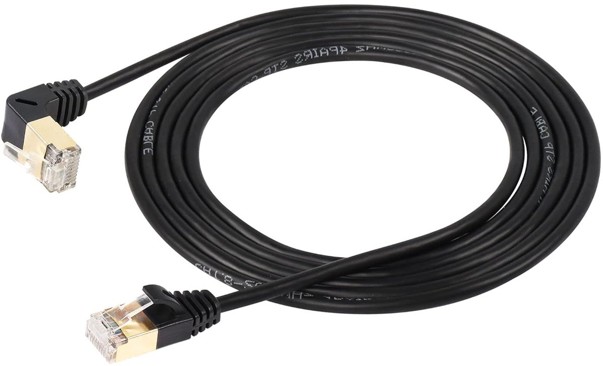Cat8 Ethernet-kabel 90 graden omhoog 2M - Hoge snelheid 40 Gbps Netwerkkabel